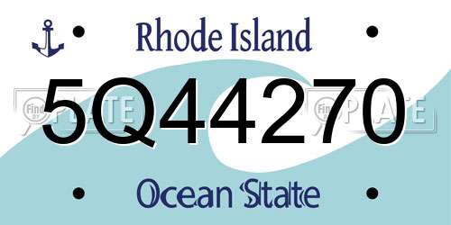 5Q44270 Rhode Island License Plate