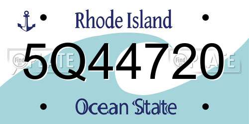 5Q44720 Rhode Island License Plate