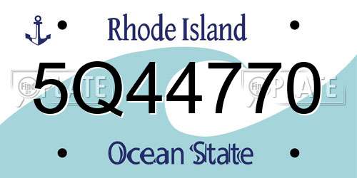 5Q44770 Rhode Island License Plate