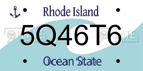 5Q46T6 Rhode Island License Plate