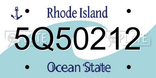 5Q50212 Rhode Island License Plate