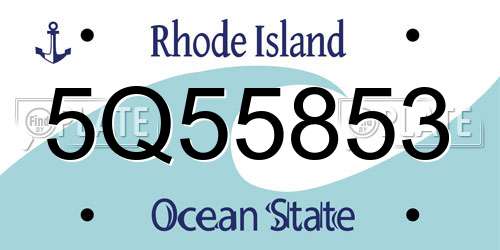 5Q55853 Rhode Island License Plate