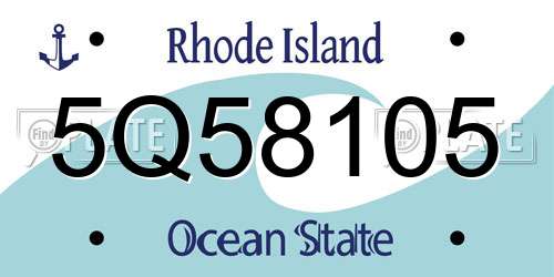 5Q58105 Rhode Island License Plate