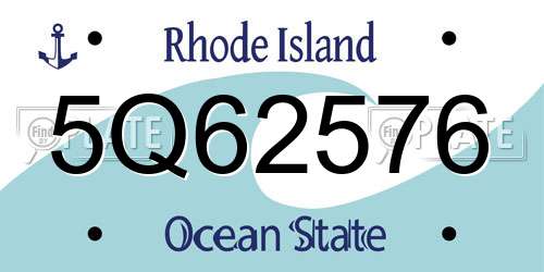 5Q62576 Rhode Island License Plate