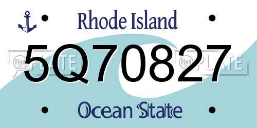 5Q70827 Rhode Island License Plate