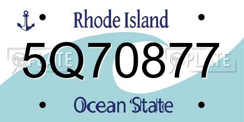 5Q70877 Rhode Island License Plate