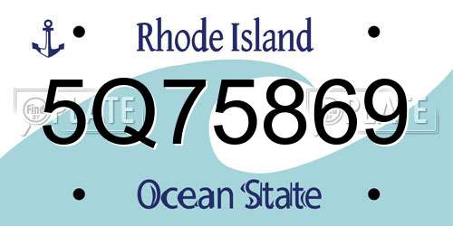 5Q75869 Rhode Island License Plate