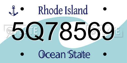 5Q78569 Rhode Island License Plate