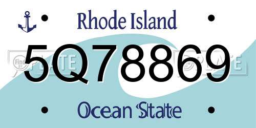 5Q78869 Rhode Island License Plate