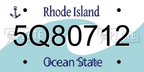 5Q80712 Rhode Island License Plate