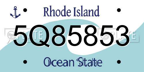 5Q85853 Rhode Island License Plate