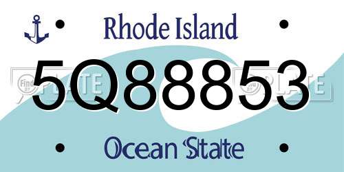 5Q88853 Rhode Island License Plate