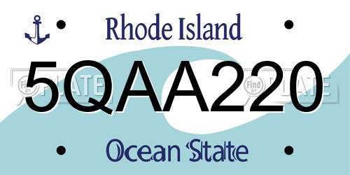 5QAA220 Rhode Island License Plate