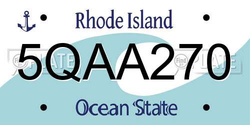 5QAA270 Rhode Island License Plate