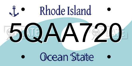 5QAA720 Rhode Island License Plate