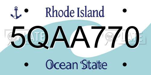 5QAA770 Rhode Island License Plate