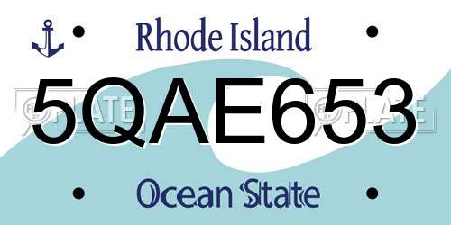 5QAE653 Rhode Island License Plate