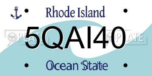 5QAI40 Rhode Island License Plate