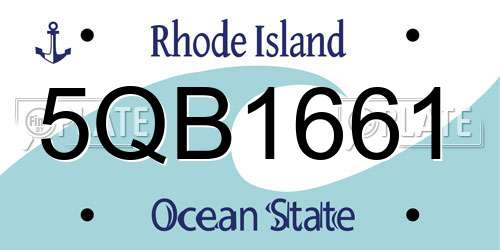 5QB1661 Rhode Island License Plate