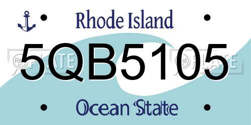 5QB5105 Rhode Island License Plate