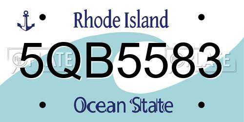 5QB5583 Rhode Island License Plate