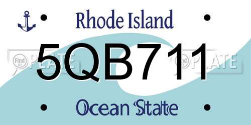 5QB711 Rhode Island License Plate