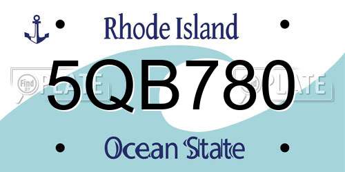 5QB780 Rhode Island License Plate
