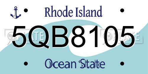 5QB8105 Rhode Island License Plate