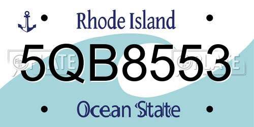 5QB8553 Rhode Island License Plate