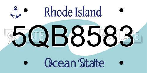 5QB8583 Rhode Island License Plate