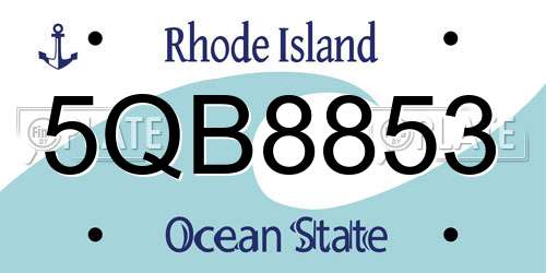 5QB8853 Rhode Island License Plate