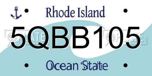 5QBB105 Rhode Island License Plate