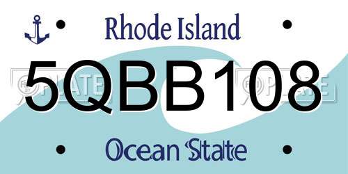 5QBB108 Rhode Island License Plate