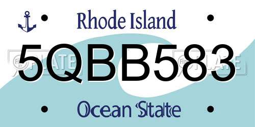 5QBB583 Rhode Island License Plate