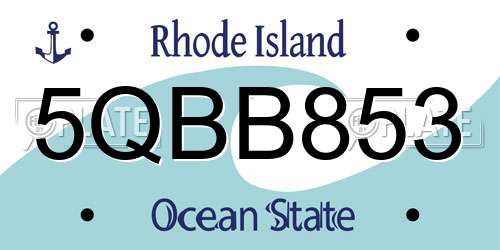 5QBB853 Rhode Island License Plate