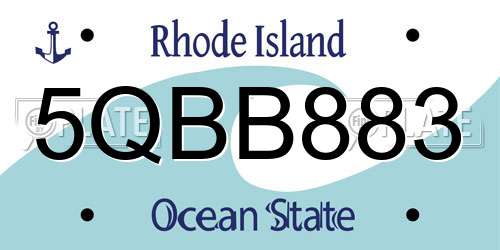 5QBB883 Rhode Island License Plate