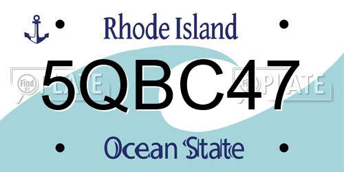 5QBC47 Rhode Island License Plate