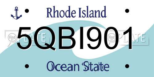 5QBI901 Rhode Island License Plate