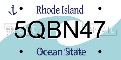 5QBN47 Rhode Island License Plate