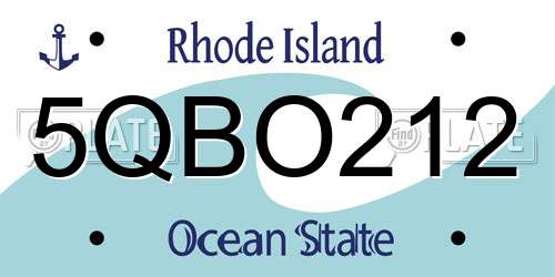 5QBO212 Rhode Island License Plate
