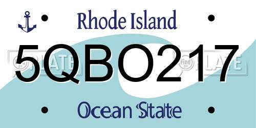 5QBO217 Rhode Island License Plate