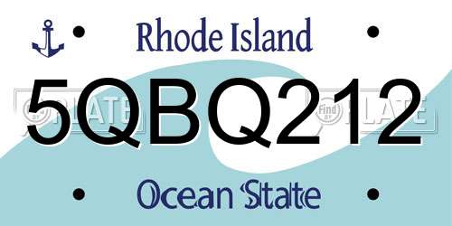 5QBQ212 Rhode Island License Plate