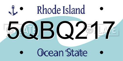 5QBQ217 Rhode Island License Plate