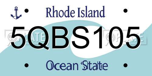 5QBS105 Rhode Island License Plate