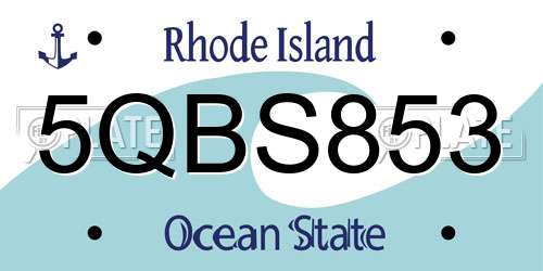 5QBS853 Rhode Island License Plate