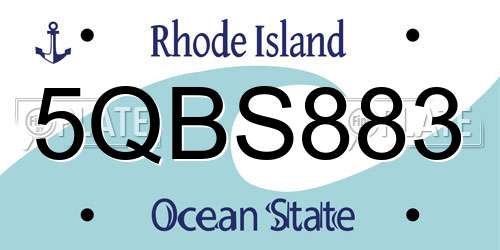 5QBS883 Rhode Island License Plate