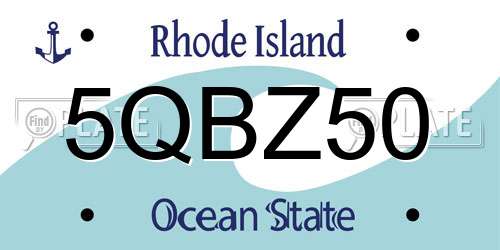 5QBZ50 Rhode Island License Plate