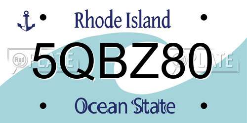 5QBZ80 Rhode Island License Plate