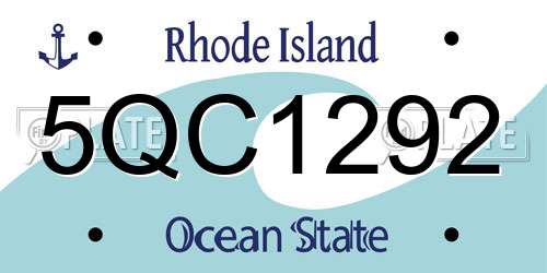 5QC1292 Rhode Island License Plate