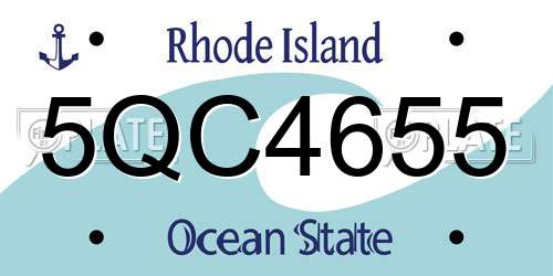 5QC4655 Rhode Island License Plate